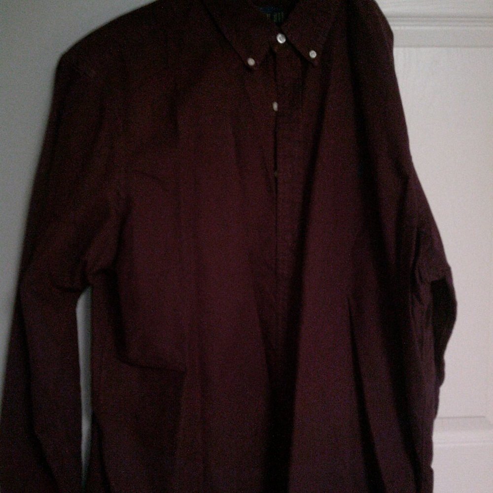 Mens Polo Long Sleeve Dress Shirt
